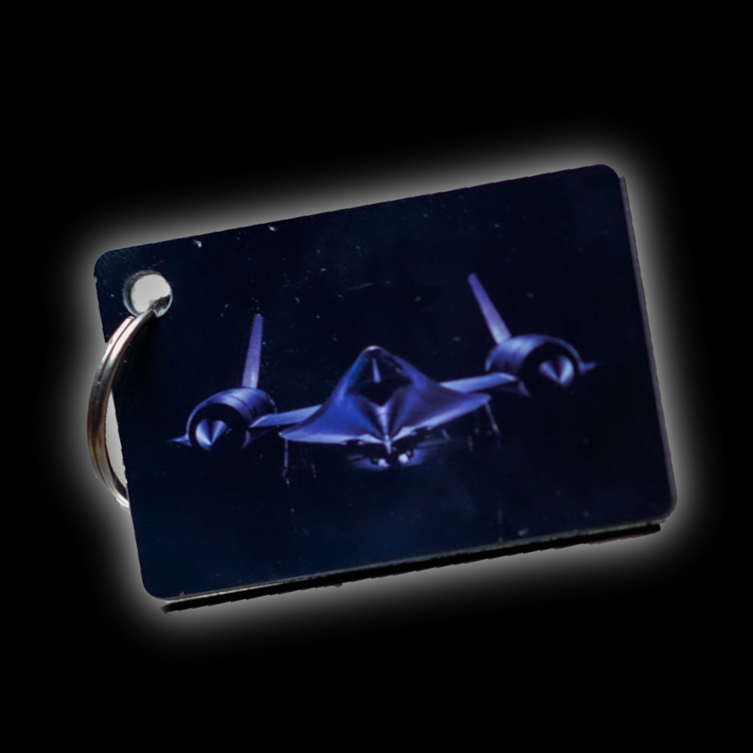 Wartown SR‑71 Blackbird Keychain — Warner Robins Pride, Gloss Finish